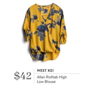 West Kei Yellow and Blue Blouse Vibrant Style